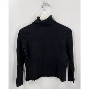 Pursuits Ltd Silk Blend Turtleneck Pullover Sweater Black Women's Petite Small